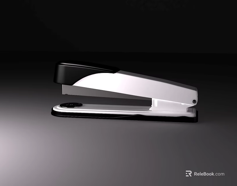 Modern Silver Black Stapler With Ergonomic Handle For Office Use 3d model 
