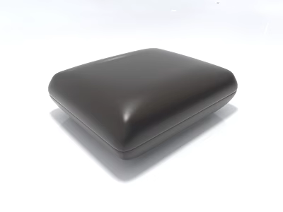 Modern Black Ottoman with Sleek Square Design and Comfortable Surface for Living Room 3d model