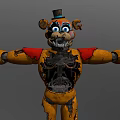 Mechanical Bear Design with Yellow Red Body Top Hat Blue Eyes Joints and Spiked Feet