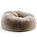 Comfortable Beige Bean Bag Chair With Gray Blanket For Cozy Living Room