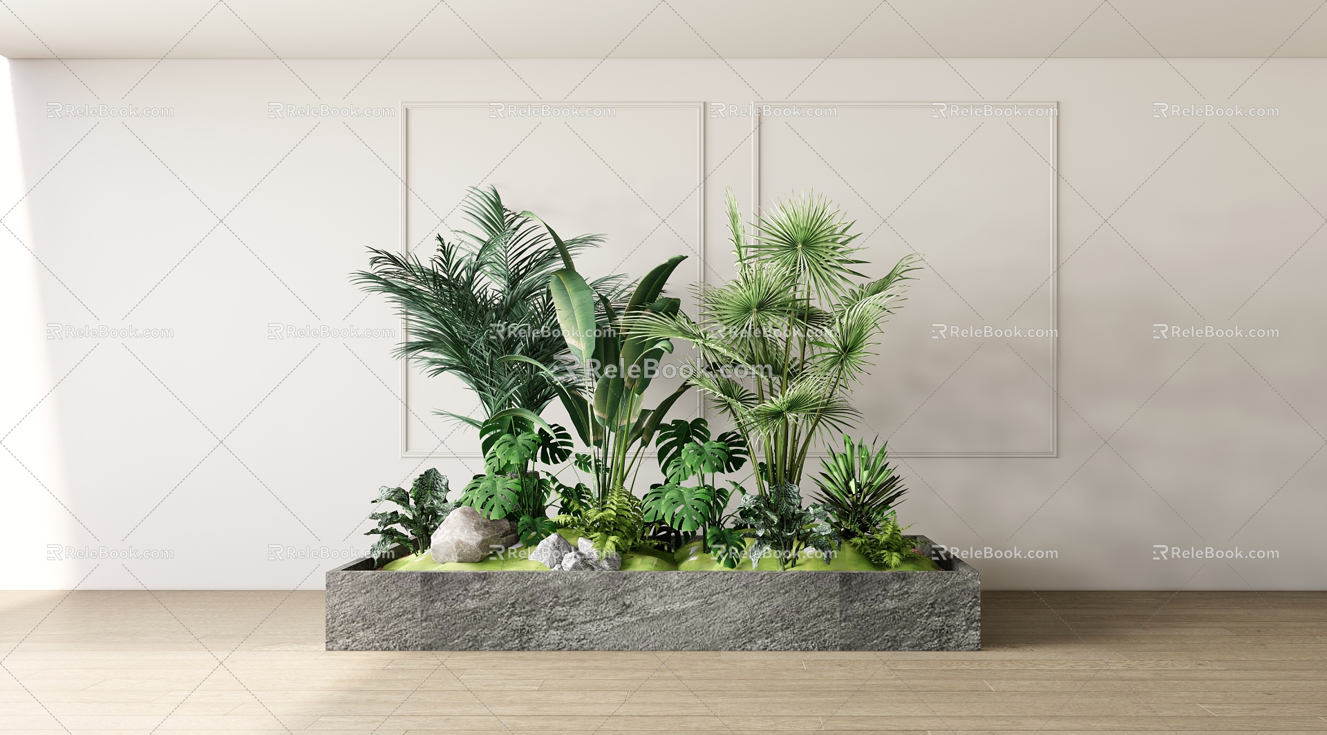 Modern Green Plant Combination 3d model