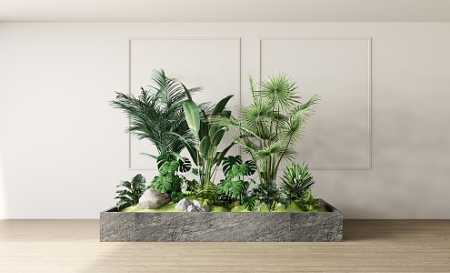 Modern Green Plant Combination 3d model