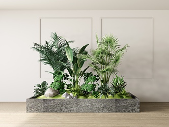 Modern Green Plant Combination 3d model