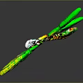 Green And Yellow Dragonfly Keychain With Spiral Body Green Wings And Chain