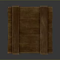 Rustic Wooden Crate With Diagonal Plank And Natural Wood Grain