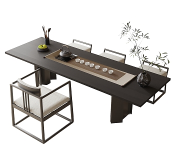 Tea Table and Chair Combination Tea Table Tea Set Leisure Chair 3d model