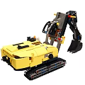 Functional Construction Vehicle Built With Lego Blocks Featuring Tracks And Shovel 3d model