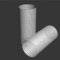 Perforated Metal Tubes With Round Holes Shiny Surface And Cylindrical Design