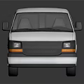 White Cargo Van With Clean Exterior Design On Dark Reflective Surface 3d model