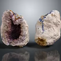 Natural Stone Materials Featuring Purple Geode And White Blue Veins In Natural Form