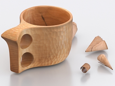 Wood Cup Water Cup Sawdust 3d model