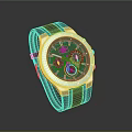 Trendy Modern Fashion Watch Featuring Blue Dial Rubber Strap and Sleek Metal Case Design