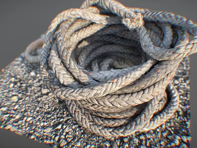 Coiled Thick Gray Woven Rope As Essential Practical Household Living Item 3d model Coiled Thick Gray Woven Rope As Essential Practical Household Living Item 3d model