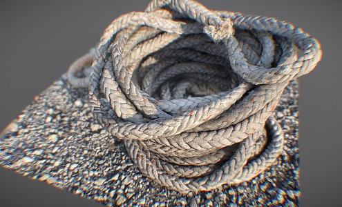 Modern rope hemp rope 3d model