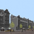 New Chinese Commercial Street Republic Commercial Street Residential 3d model