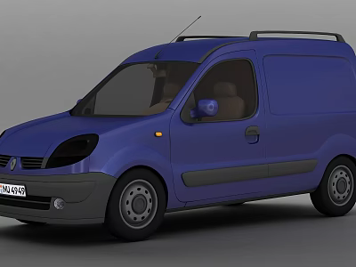 Storage Lockers In Blue Van For Secure And Organized Cargo Storage 3d model