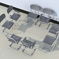 Modern Gray Leisure Chairs With Metal Frame For Minimalist Living Space