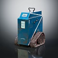 Vintage Blue Tracked Machine APR 1986 With Crawler Wheels And Control Panel