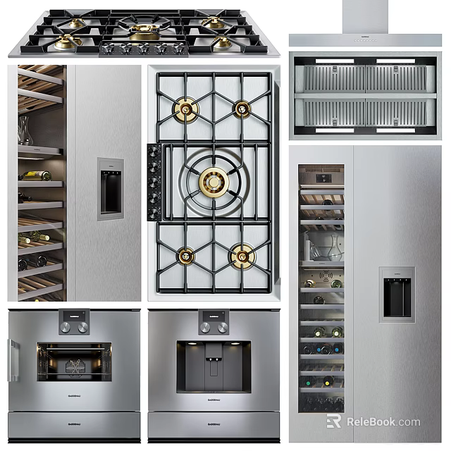 Modern Stainless Steel Wine Cabinet With Multi Layered Racks Glass Door And Lighting 3d model 