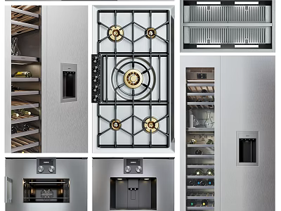Modern Stainless Steel Wine Cabinet With Multi Layered Racks Glass Door And Lighting 3d model