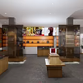 Modern Clothing Store Interior With Mannequins Clothes And Decorative Display Shelves
