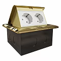 Golden Cover Electrical Box With Dual Power Sockets And Hidden Design