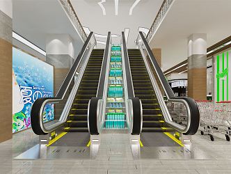 Modern shopping mall elevator 3d model