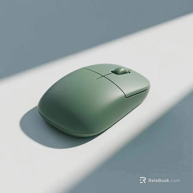 Green Wireless Computer Mouse With Sleek Ergonomic Design For Office Use 3d model
