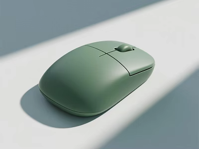 Green Wireless Computer Mouse With Sleek Ergonomic Design For Office Use 3d model