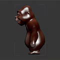 Red Gorilla Game Movie Character With Cartoon 3D Model Smiling Expression And White Belly