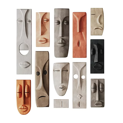 Silent Wind Mask Wall Decoration Pendant Wall Decoration 3d model
