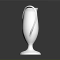 Silver Trophy With Dual Handles Metallic Shiny Surface And Circular Base