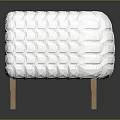White Diamond Pattern Multi Seater Sofa With Knitted Fabric And Wooden Legs
