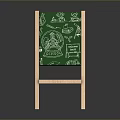 Wooden Easel With Green Drawing Board And Hand Drawn Computer Related Icons