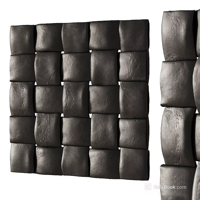 Dark Gray Woven Textured Three Dimensional Decorative Structure 3d model 