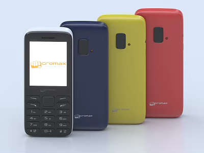 EROMAN Brand Feature Phones With Keypad Display In Black Blue Yellow Red Colors 3d model