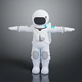 White Astronaut Spacesuit With Modern Design And Blue Accents For Cosmic Fashion