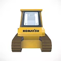 Yellow Komatsu Tracked Bulldozer With Front Blade And Cab For Construction Work