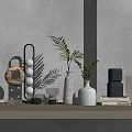 Tabletop Decorative Ornament Set With Vases Green Plants Books And Various Materials