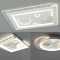 Modern Square And Round Ceiling Light With Decorative Dots And Illuminated Panels 3d model
