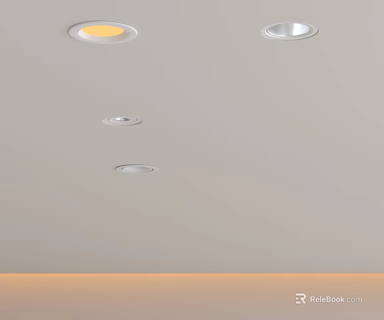 Bright Ceiling Mounted Downlights And Spotlights For Modern Interior Lighting 3d model