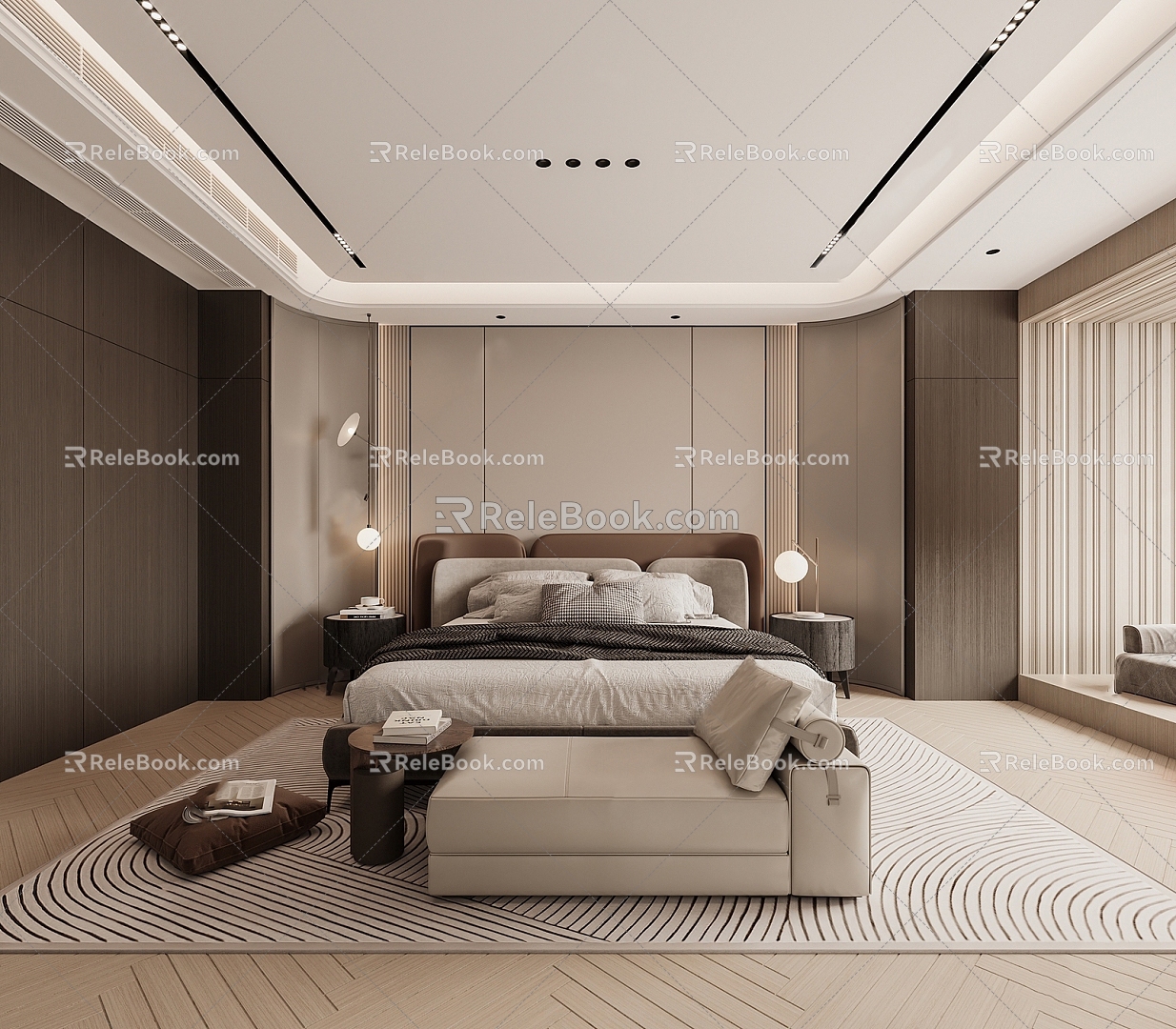 Modern bedroom master room 3d model