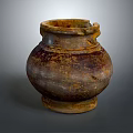 Vintage Brown Clay Jar With Aged Texture And Rustic Ceramic Finish 3d model