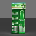 Art Installation For Snow Beer Green Bottle Display Stand With Multiple Shelves 3d model
