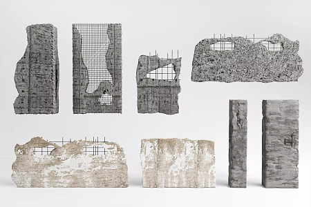 Industrial LOFT wall damaged wall 3d model