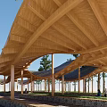 New Chinese Curved Corridor Curved Landscape Structures Paddy Field Post Rest Post Rest Corridor Public Space New Curved Corridor Curved Landscape Structures 3d model