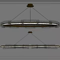 Elegant Modern Double Circular Chandeliers With Gold Metal Frame And Transparent Shades