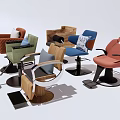 Various Stylish Chairs In Different Colors With Cushions And Unique Designs