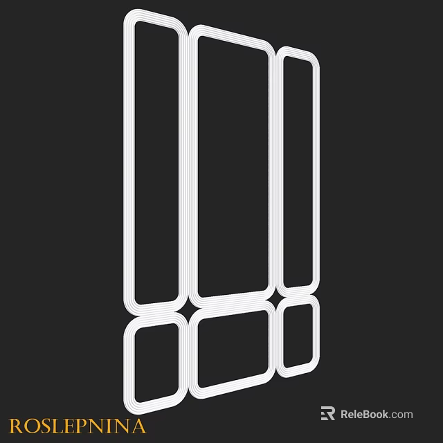 Modern White Geometric Components With Rectangular Frames And Structural Design 3d model 
