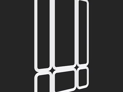 Modern White Geometric Components With Rectangular Frames And Structural Design 3d model